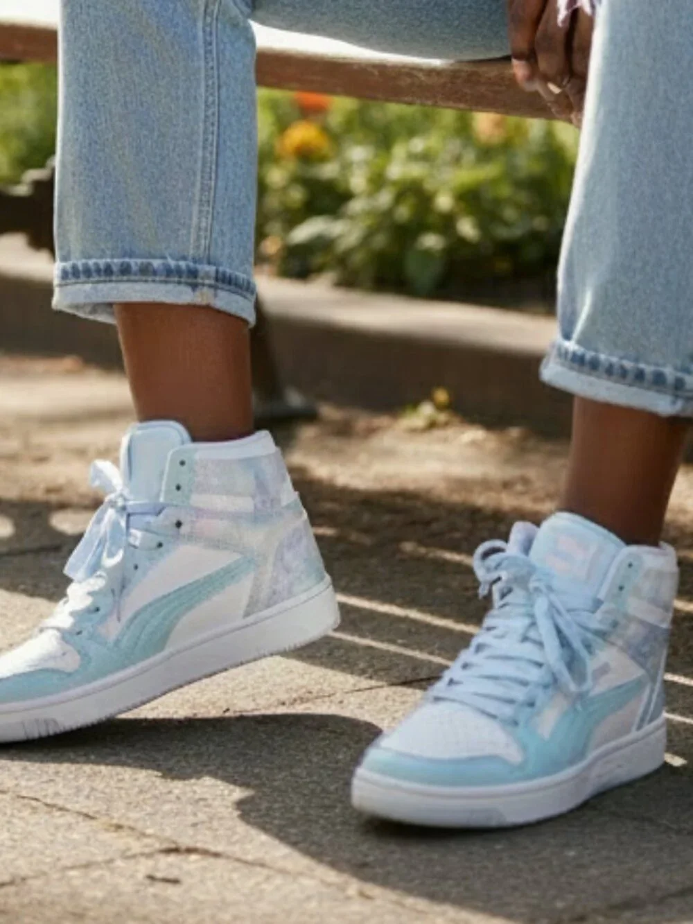 Puma High-Top Sneakers – Iridescent Pearl